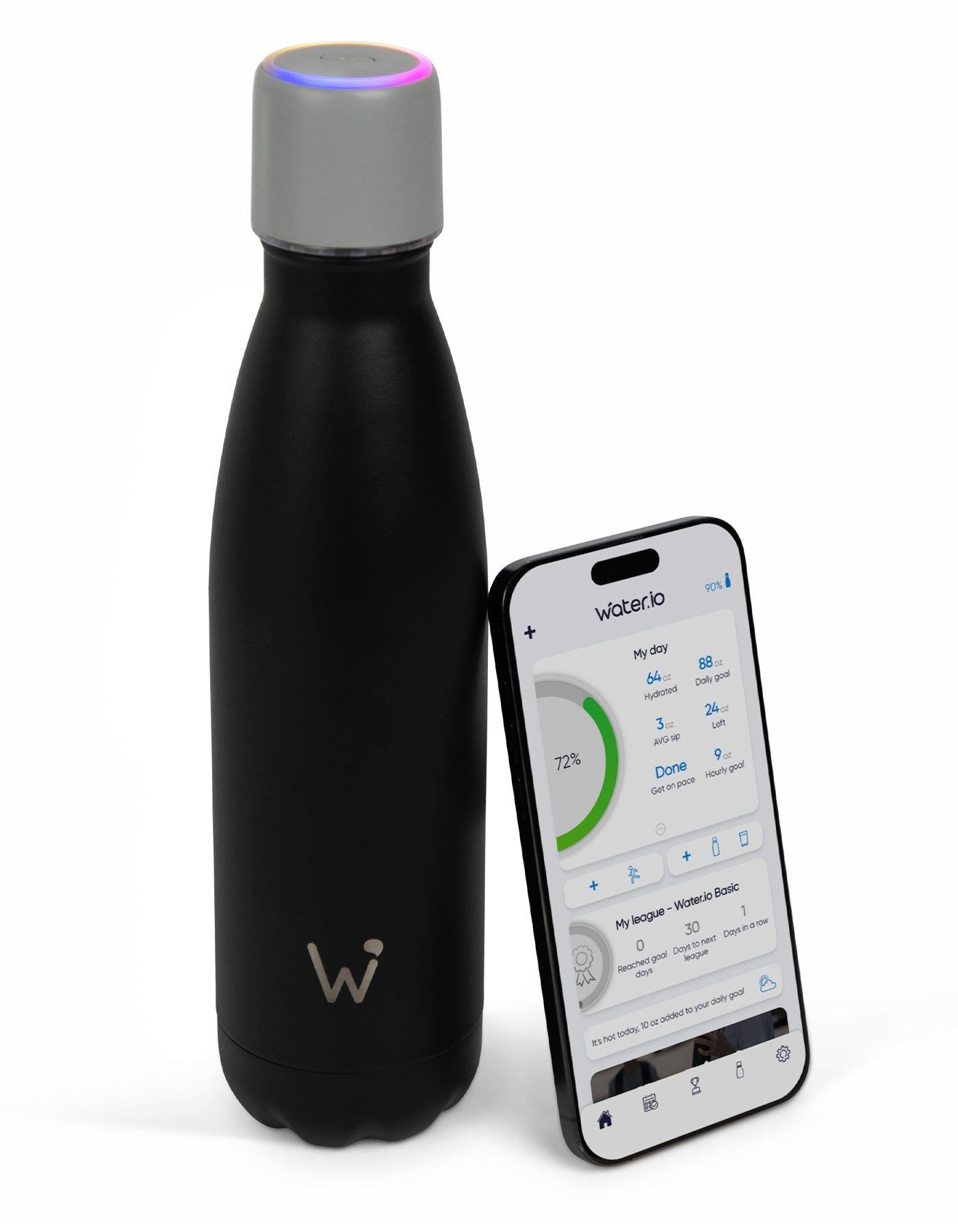 Black Water.io 17 oz Smart bottle 